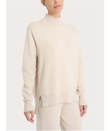Ragno DN53MV - Maglia Collo Lupetto in Tessuto di Viscosa. Colore: Champignon 786