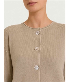 Ragno DT42TJ - Cardigan Donna Girocollo con Bottoni Punto Perla in Tessuto di Viscosa.Colore: Glacè 178